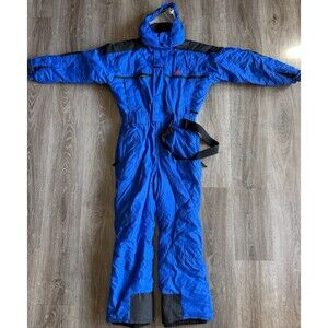Vintage 1998 Nordica Boys 14 Ski Suit Blue One Piece Snowsuit Snowboard 90s